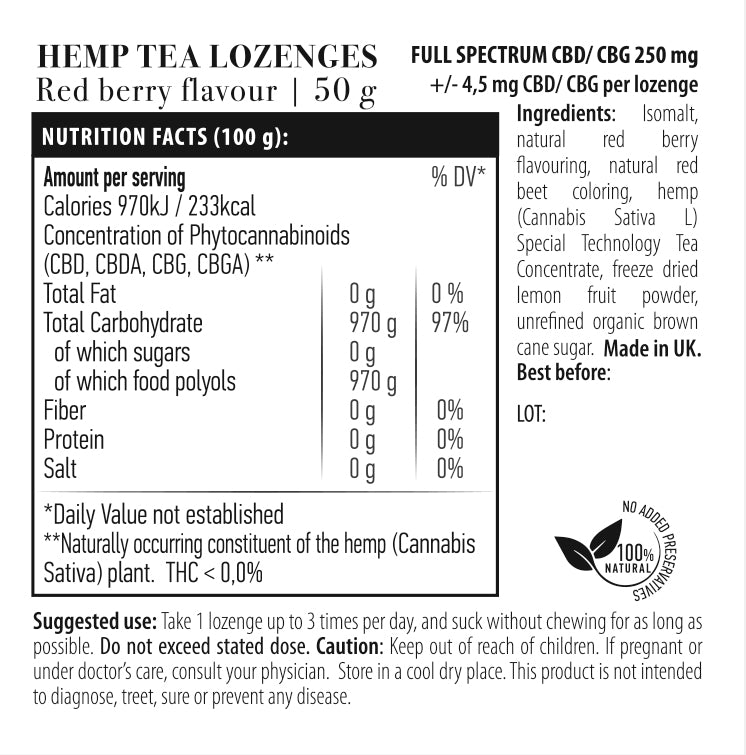 KONCENTRUOTOS KANAPIŲ ARBATOS PASTILĖS SU UOGOMIS (STIPRESNĖS)
